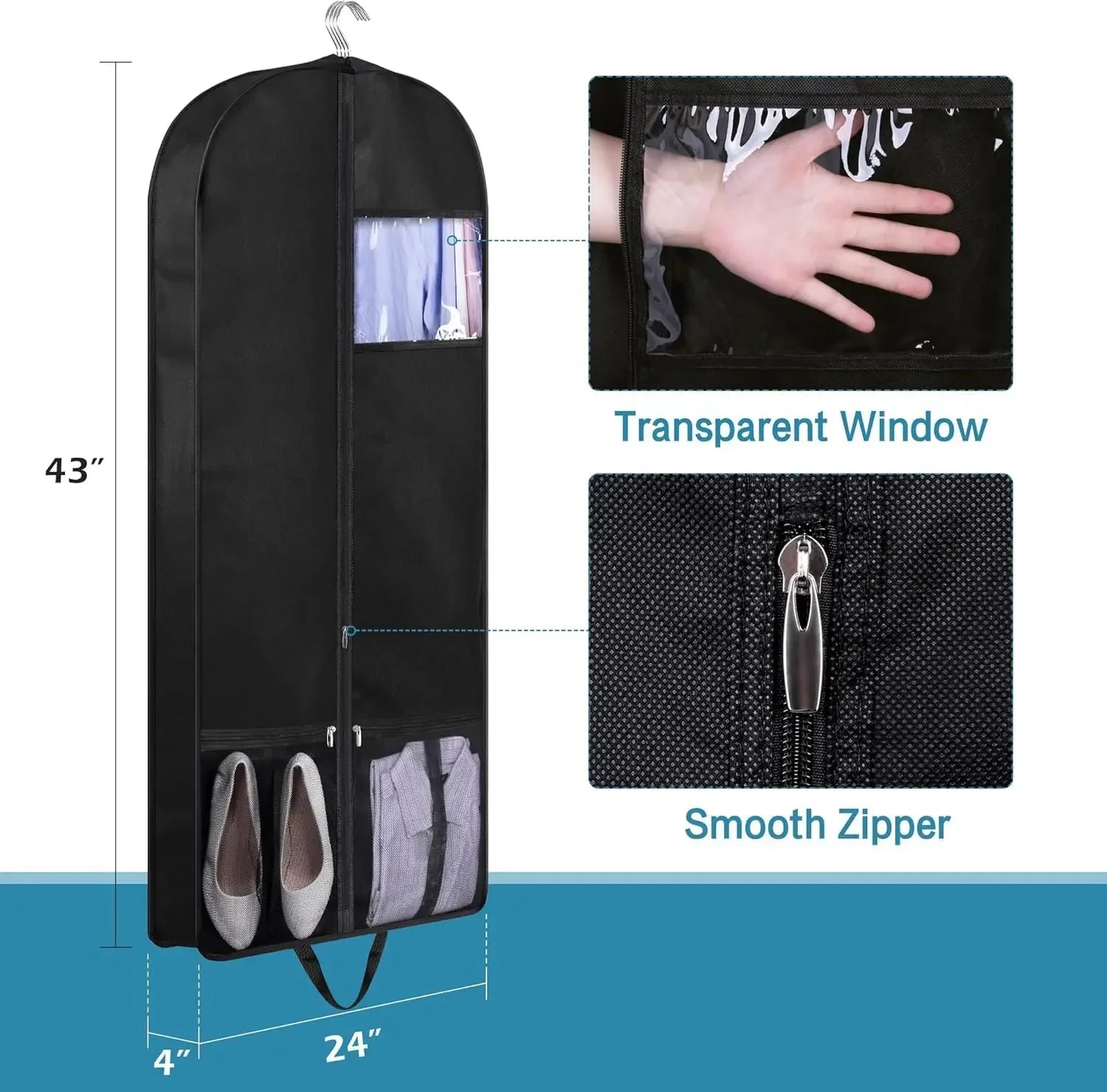43" Gusseted Mesh Hanging Garment Bags, 3-Pack Peaceful Pleasures Health and Wellness