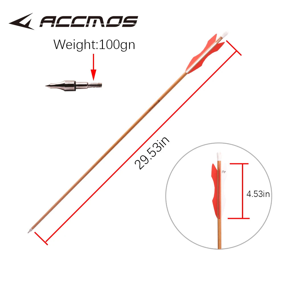 6 Wooden Arrow ID6 2 OD7 8 Archery Bow Hunting Shooting Target