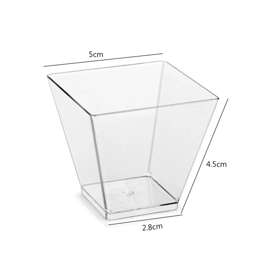 20/50/100Pcs 2oz mini disposable 60ml square Dessert Sample Cups Reusable Small Tasting Party Serving Bowl Cake Ice Cream Cups Peaceful Pleasures Health and Wellness