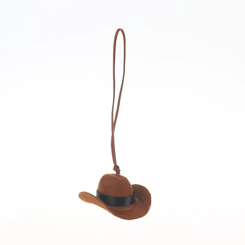 Retro Cowboy Car Pendant Keychain & Backpack Ornament Car Pendant Keychain Peaceful Pleasures Health and Wellness Brown-A