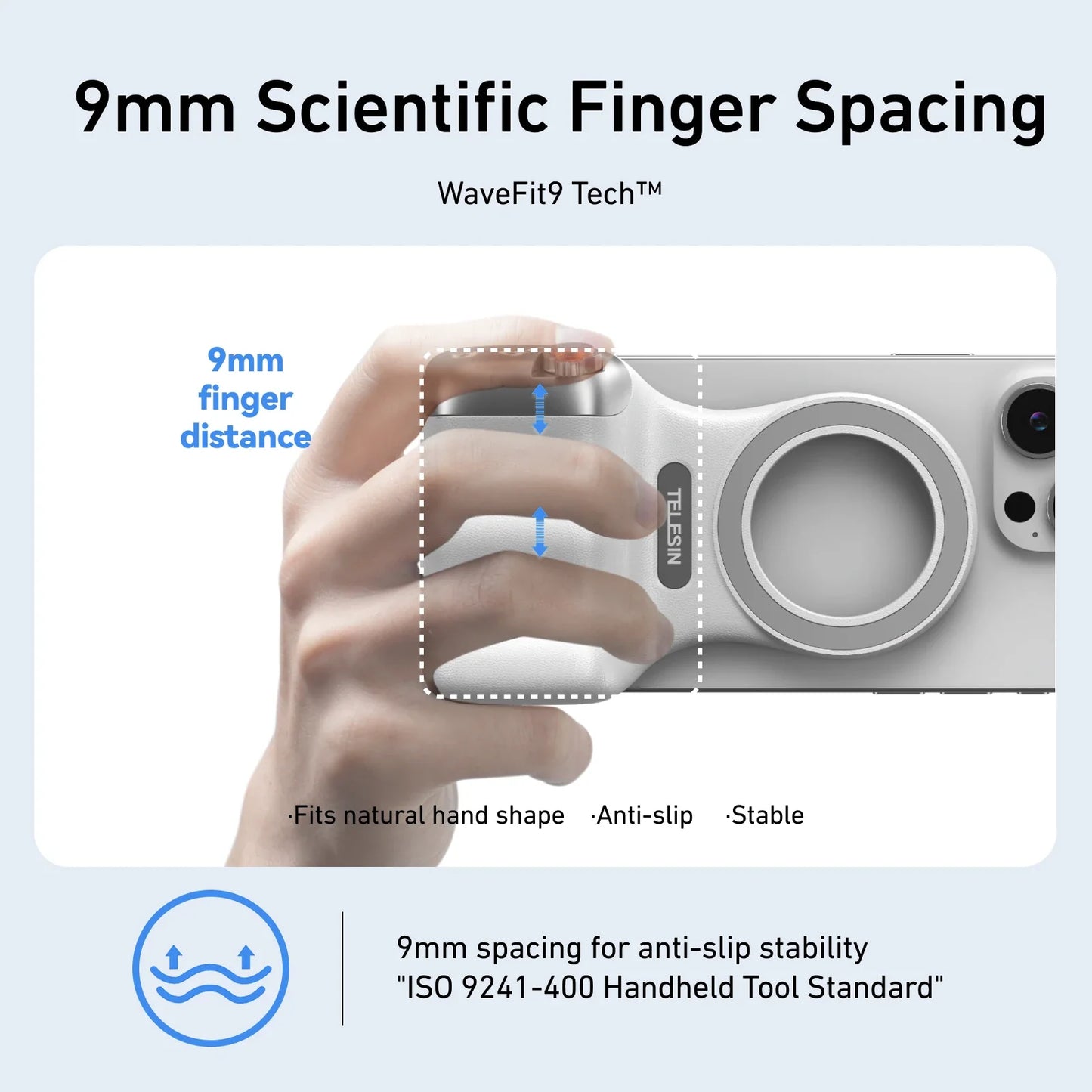 TELESIN Magnetic Phone Camera Grip with Bluetooth Remote & Fill Light