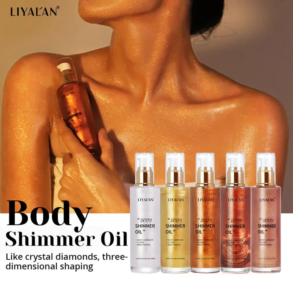 Body Shimmer Oil – Liquid Highlighter & Glow Illuminator 100ml Peaceful Pleasures Health and Wellness
