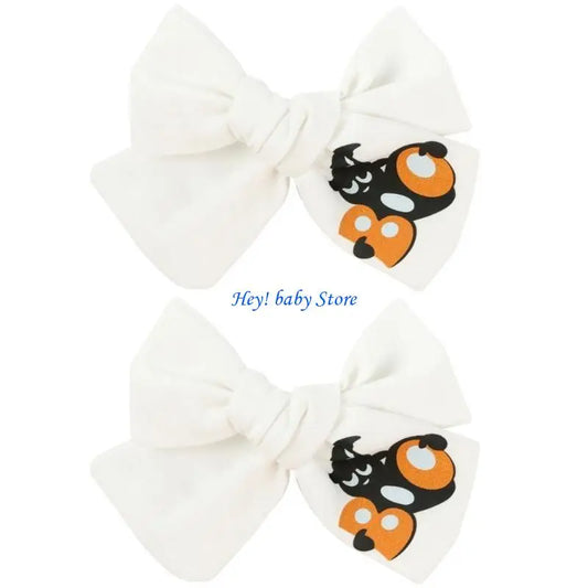Halloween Bowknot Hair Clips for Baby Girls – 2PCS Barrettes Halloween Hair Barrettes Peaceful Pleasures Health and Wellness