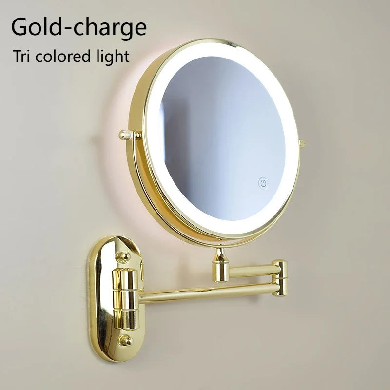 Wall Mounted LED Makeup Mirror 8" | 10x Magnifying Touch Dimmer