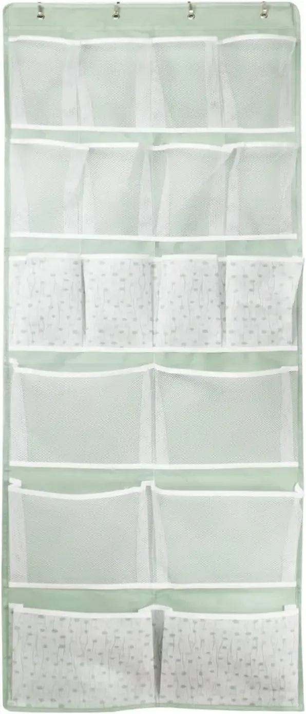 18-Pocket Over-the-Door Organizer with 4 Pocket Types, Green Hanging Storage for Shoes, Socks, and More Peaceful Pleasures Health and Wellness United States