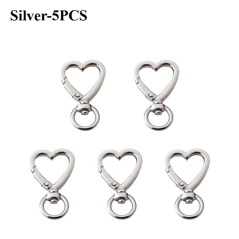 Heart Lobster Claw Clasps – Zinc Alloy Trigger Snap Hooks DIY