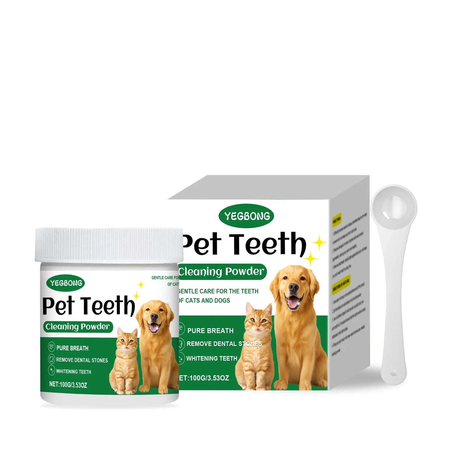 YEGBONG Pet Teeth Cleaning Powder – Plaque & Fresh Breath 100g