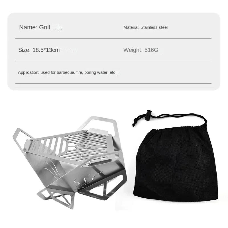 Charcoal Barbecue BBQ Grill Heating Furnace Folding Tourist for You Wood Stove Tools Ring Camping Rings Outdoor Grille 18 Belt Peaceful Pleasures Health and Wellness Style D small