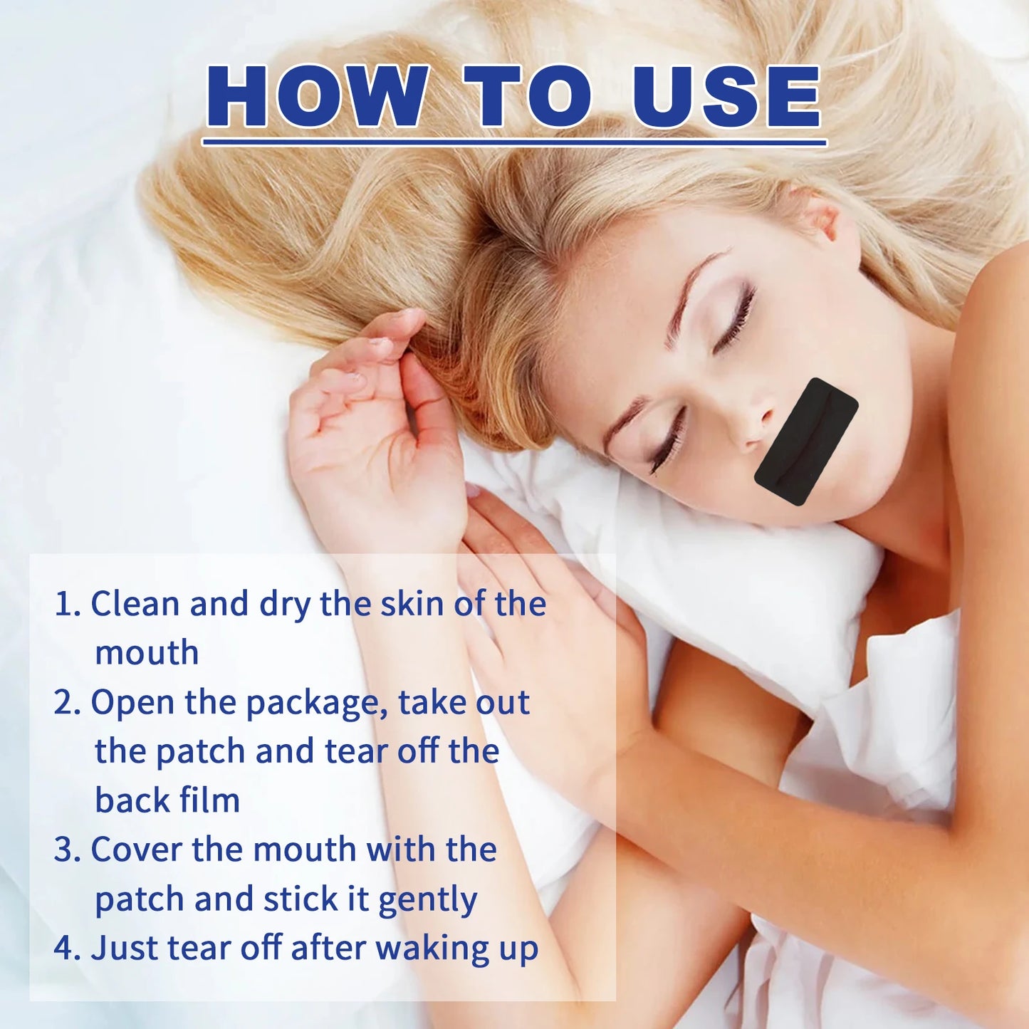 Anti Snoring Mouth Tape Breathing Correction Sleeping Keep Mouth Close Stop Snoring Aid Reduce Dry Mouth Promote Nose Breathing Peaceful Pleasures Health and Wellness