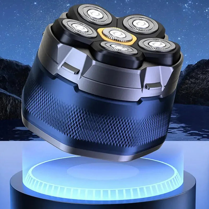 6 Head Portable Waterproof Rechargeable Shaving machine Foil Head Bald Shaver Barber Electric Shavers for Men Peaceful Pleasures Health and Wellness
