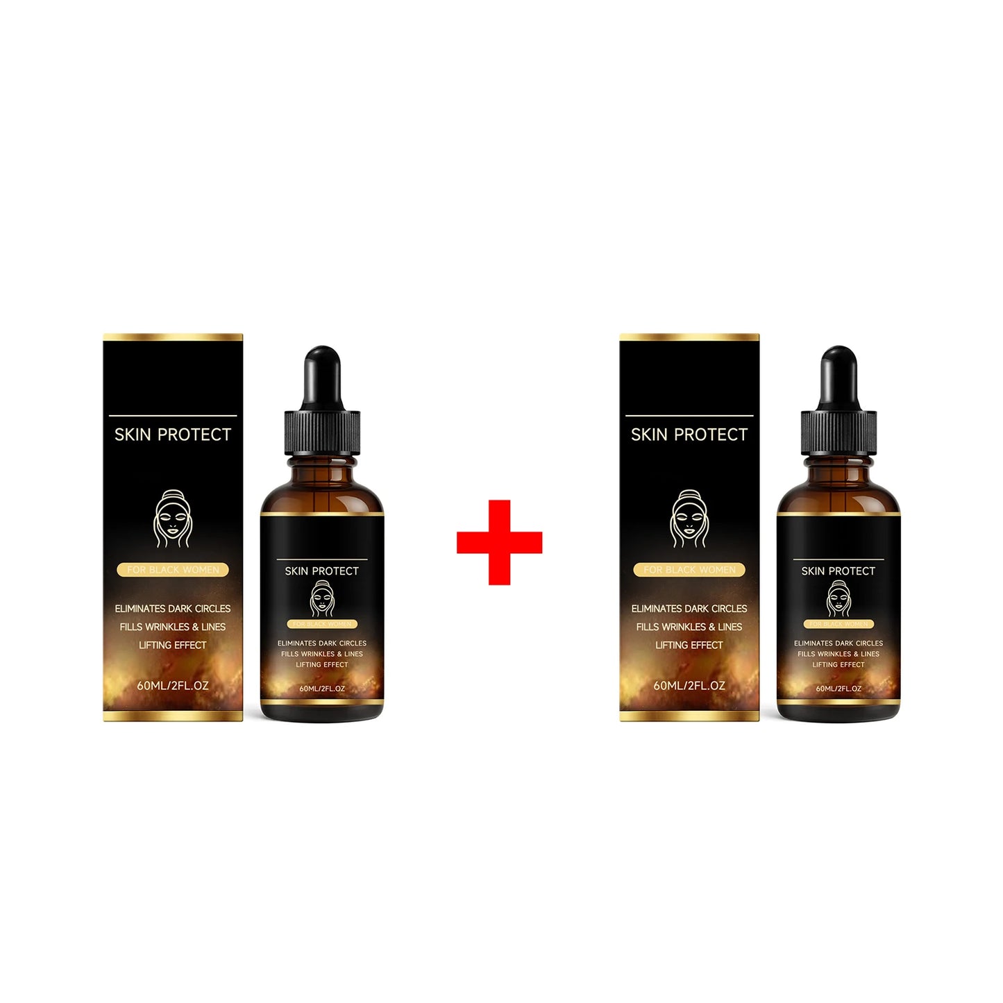 Fade Fine Lines Face Serum Firming Lifting Dark Circle Eliminating Brightening Skin Tone Moisturizing Hydrating Dull Skin Care Peaceful Pleasures Health and Wellness 2 X 60ml boxed
