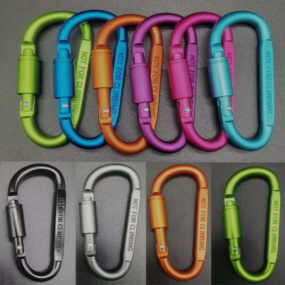 Aluminium Alloy Sports Keychain High Quality Multi Colors with Lock D-shape Carabiner Camping Hiking Hook Outdoor Tool Peaceful Pleasures Health and Wellness