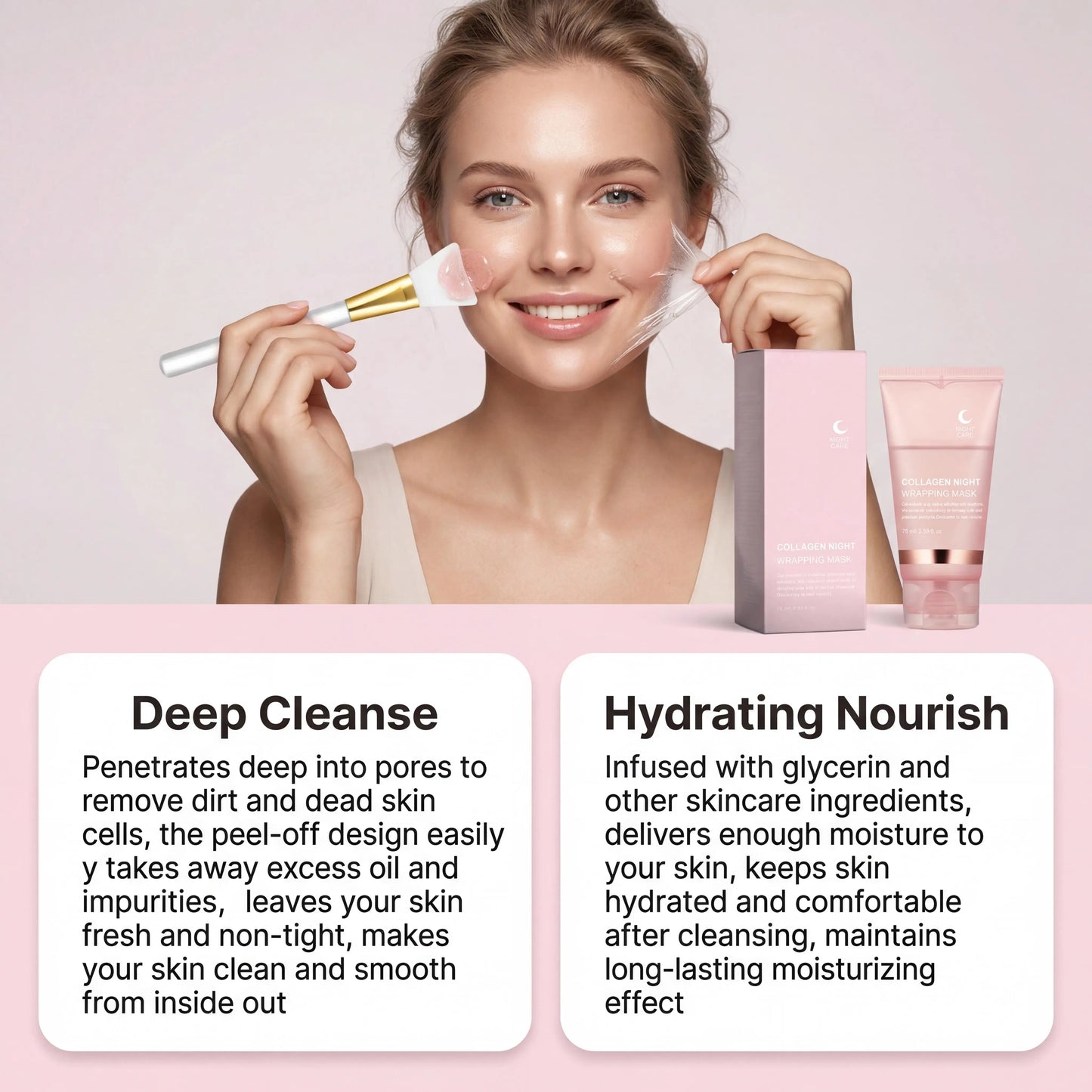 Nourishing Collagen Peel-Off Facial Mask Set for Skin Care Peaceful Pleasures Health and Wellness