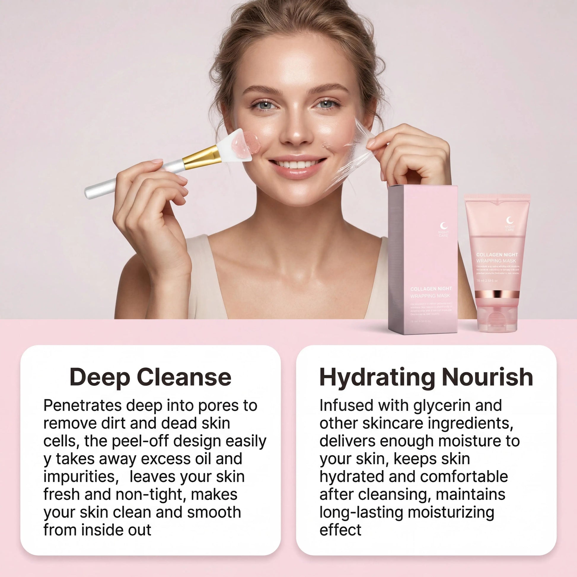 Nourishing Collagen Peel-Off Facial Mask Set for Skin Care Peaceful Pleasures Health and Wellness