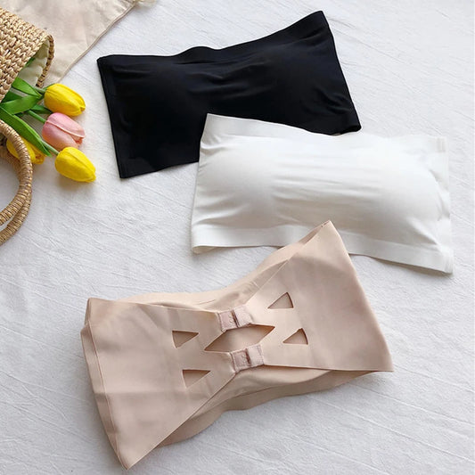 Seamless Tube Top for Women Removable Pads Strapless Bandeau Basic Black White Skin Color Intimates Sexy Lingerie Peaceful Pleasures Health and Wellness