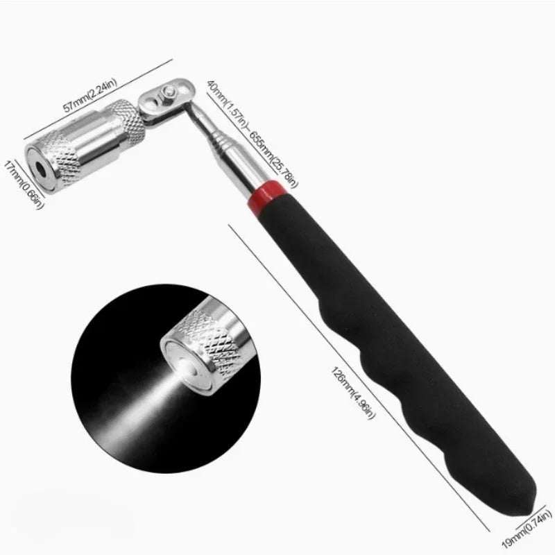 Extendable Magnetic Pickup Tool with LED Light | Flexible Grabber