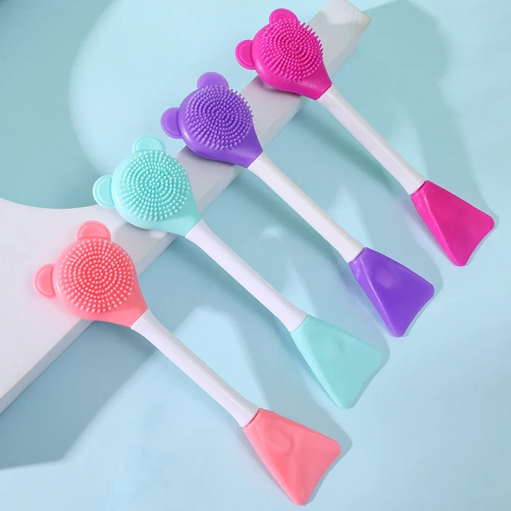 Double-Head Silicone Face Mask Brush & Spatula Applicator