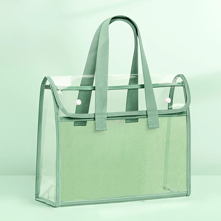 Large Capacity Tote Bag Transparent File Student Textbook Homework