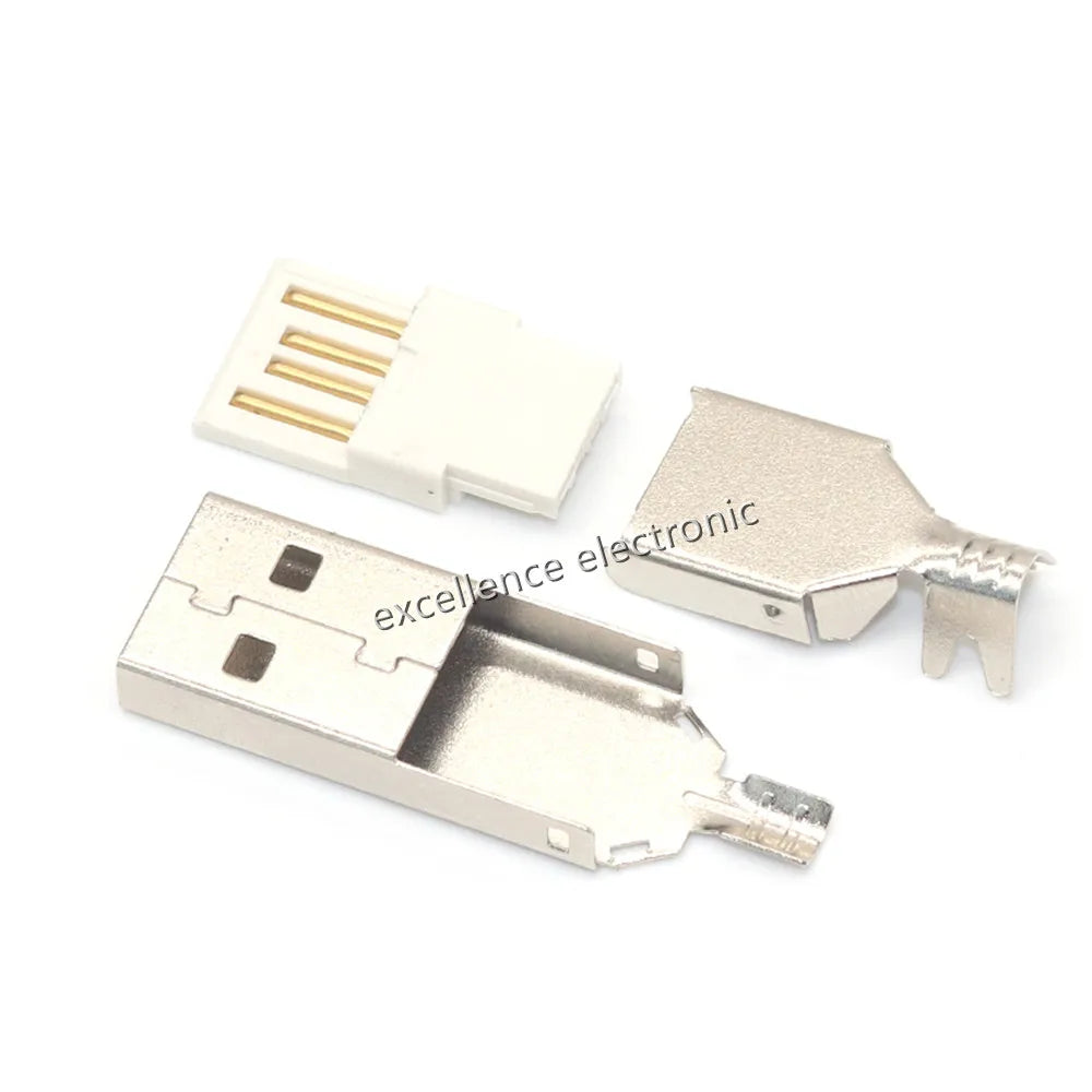 10Pcs USB Connectors Type B/Micro/Mini/USB2.0 Type A Male Female Assembly Adapter DIY Soldering Repair Data Charging Plug Socket Peaceful Pleasures Health and Wellness USB2.0 Iron 3in1
