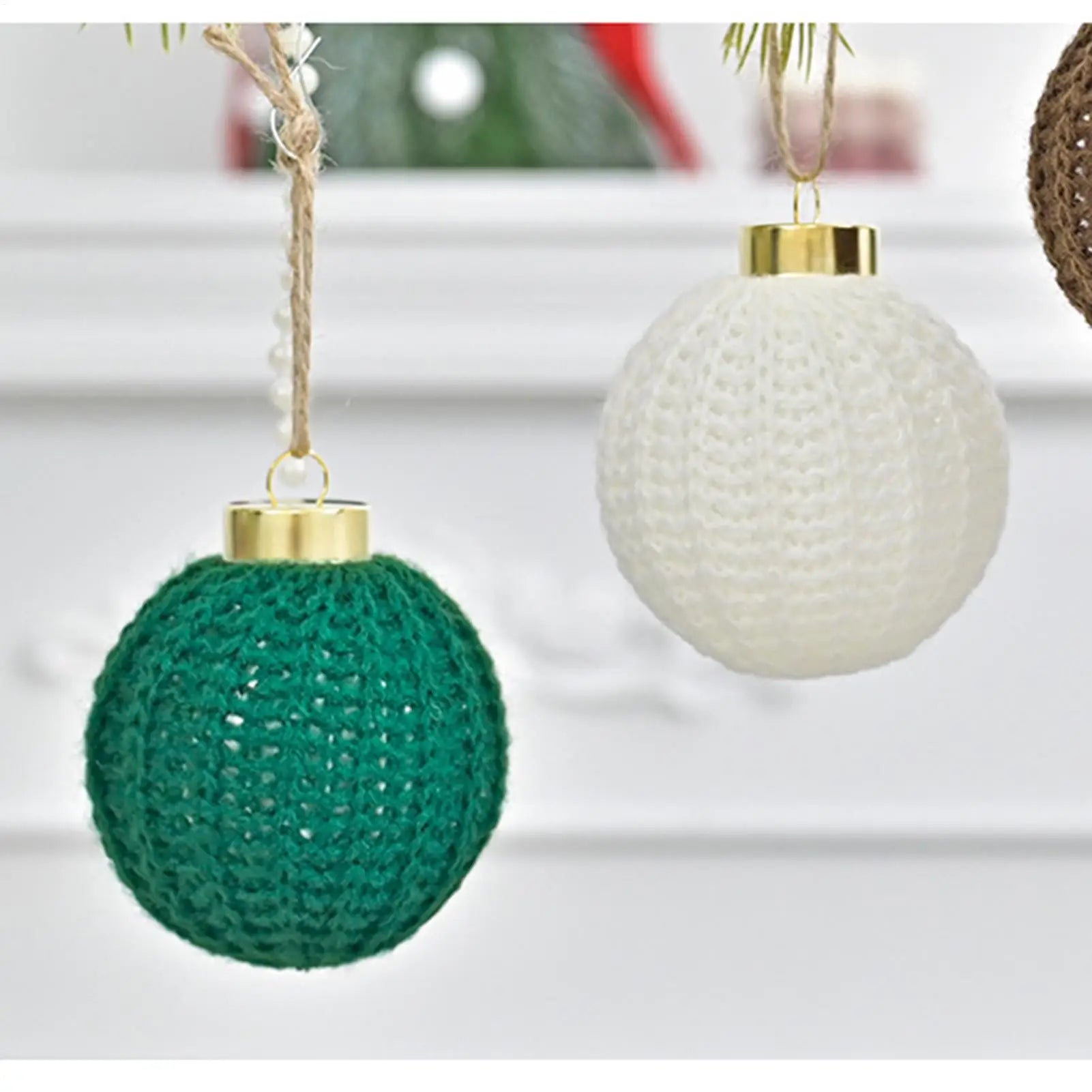 Crochet Christmas Ball Ornaments Set of 12 | Boho Yarn Decor Christmas Ornaments Peaceful Pleasures Health and Wellness