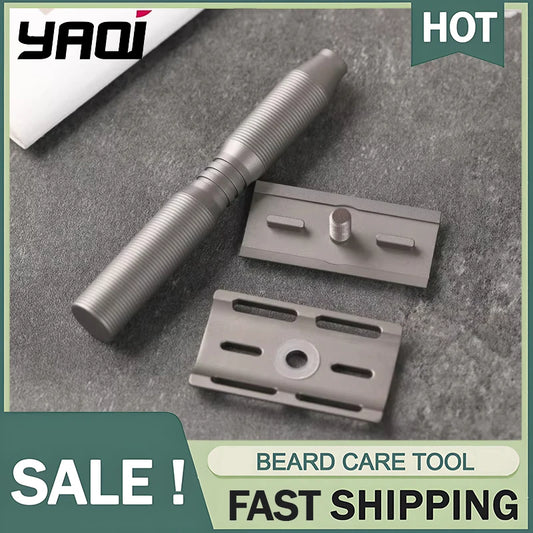 YAQI Ghost Titanium Light Weight Safety Razor With 0.70mm Blade Gap Lightweight Durability Provide Comfortable Shave Experience Peaceful Pleasures Health and Wellness