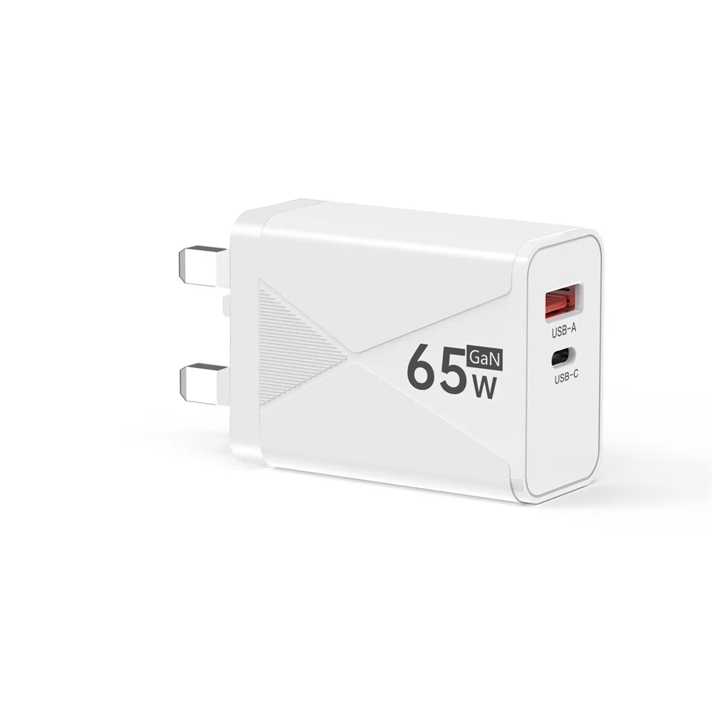 GaN 65W USB-C Fast Charger PD QC 3.0 | iPhone & Samsung