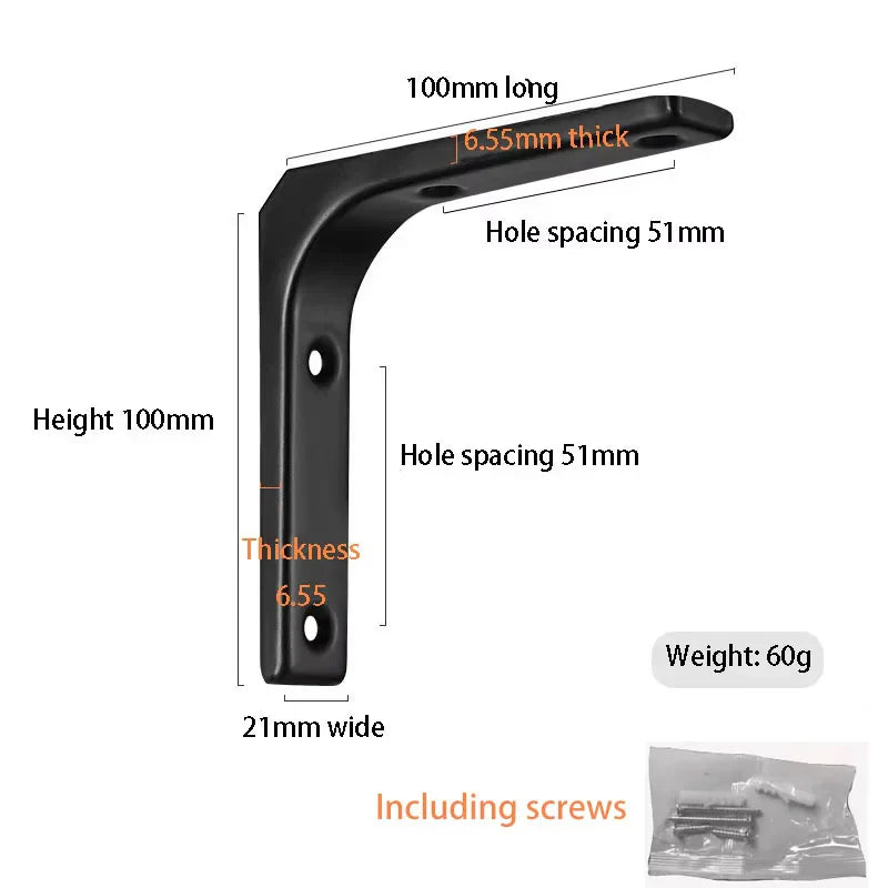 Heavy-Duty Floating Shelf Brackets | Black & White Steel