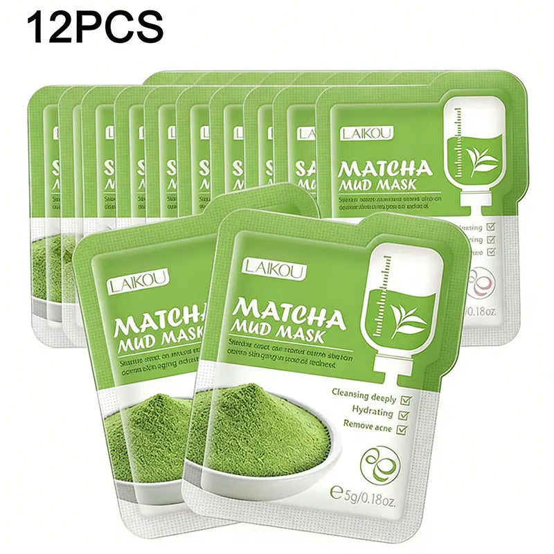 Sakura Volcanic Mud Face Mask Set 12pc – Brightening Clay Mask