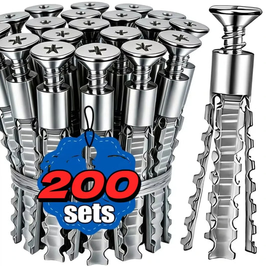 Hollow Wall Expansion Screws Kit 6/8mm Carbon Steel 50–200 Pcs Wall Expansion Screws Peaceful Pleasures Health and Wellness