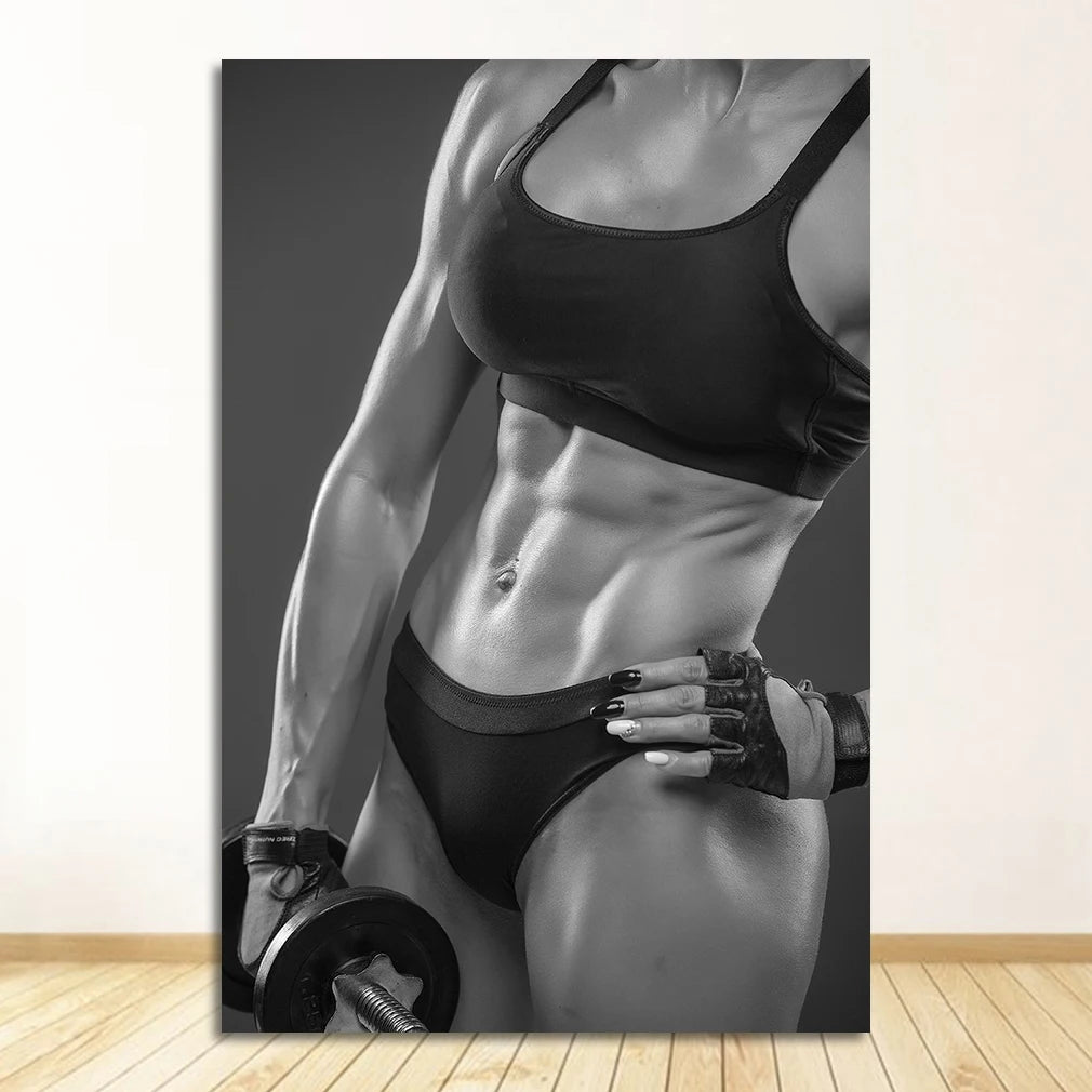 Nordic Fitness Woman Canvas Wall Art | Scandinavian Decor