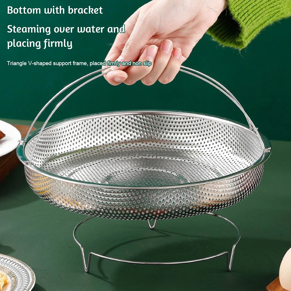Stainless Steel Steaming Rack & Drain Basket | Multi-Use Steaming Rack Basket Peaceful Pleasures Health and Wellness