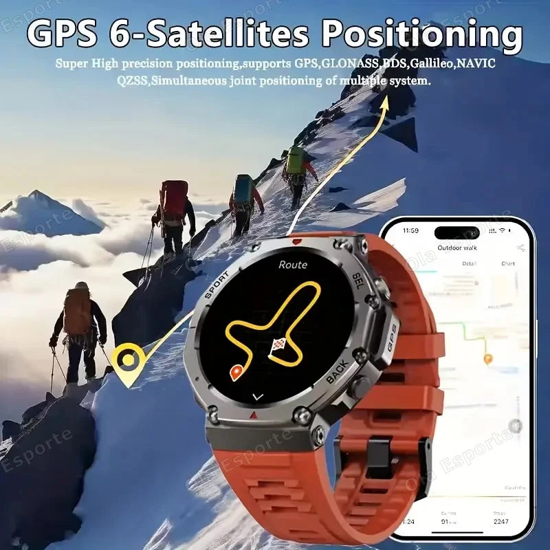 Ola Esporte HW12 Military GPS Smart Watch | AMOLED, 5ATM, 170+ Sports