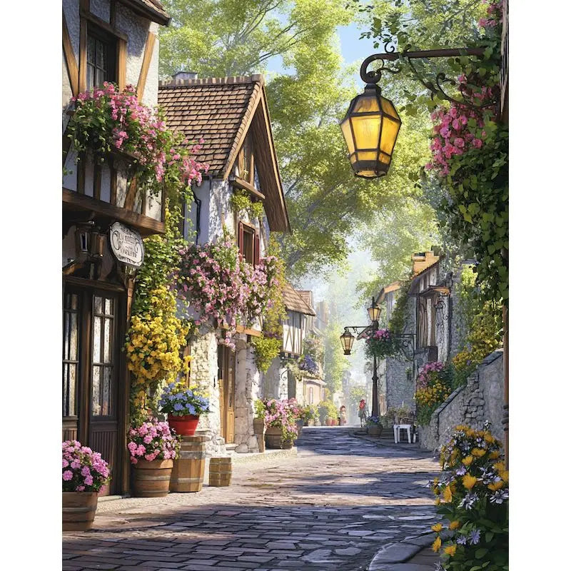 Paint by Numbers Kit – Town Landscape Canvas 60x75cm
