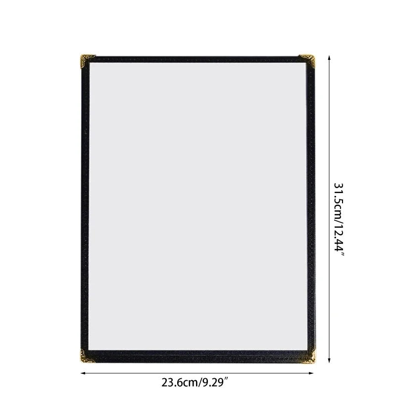 A4 PVC Transparent Menu Cover | Restaurant Menu Holder