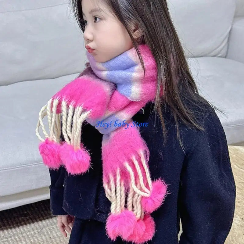 Kids Rainbow Knit Scarf | Soft Neck Warmer Ages 3–12