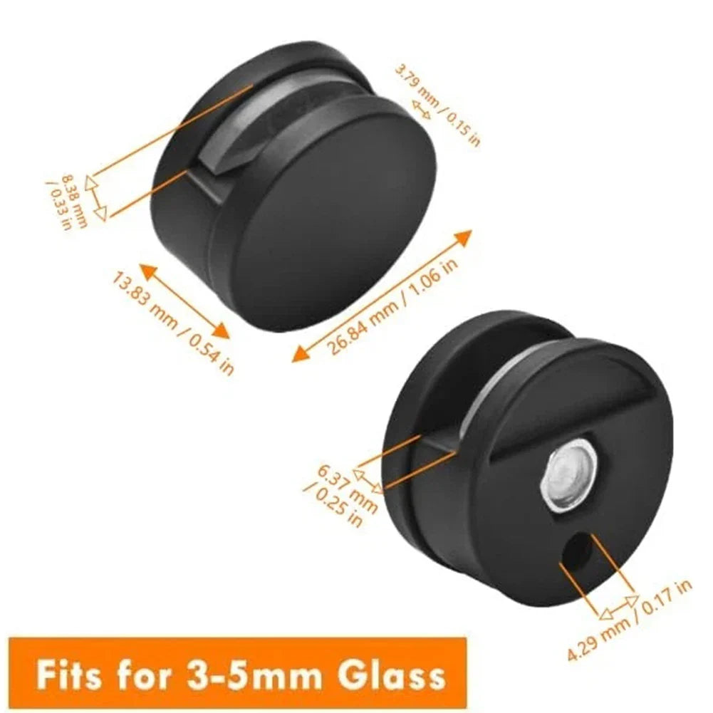 4-Pack Zinc Alloy Frameless Mirror Clips | Wall Mounting Kit