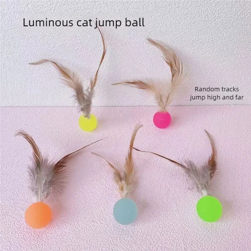 Interactive Feather Elastic Ball Toy for Cats & Dogs Interactive Pet Toy Peaceful Pleasures Health and Wellness