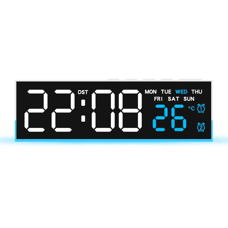 LED Digital Alarm Clock – Dual Alarm, Temp & Ambient Light