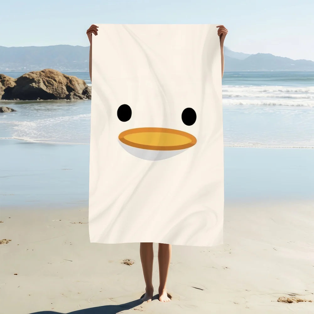 Duck Cartoon Quick-Dry Beach Towel | Soft Pool & Sport Towel Quick-Dry Beach Towel Peaceful Pleasures Health and Wellness