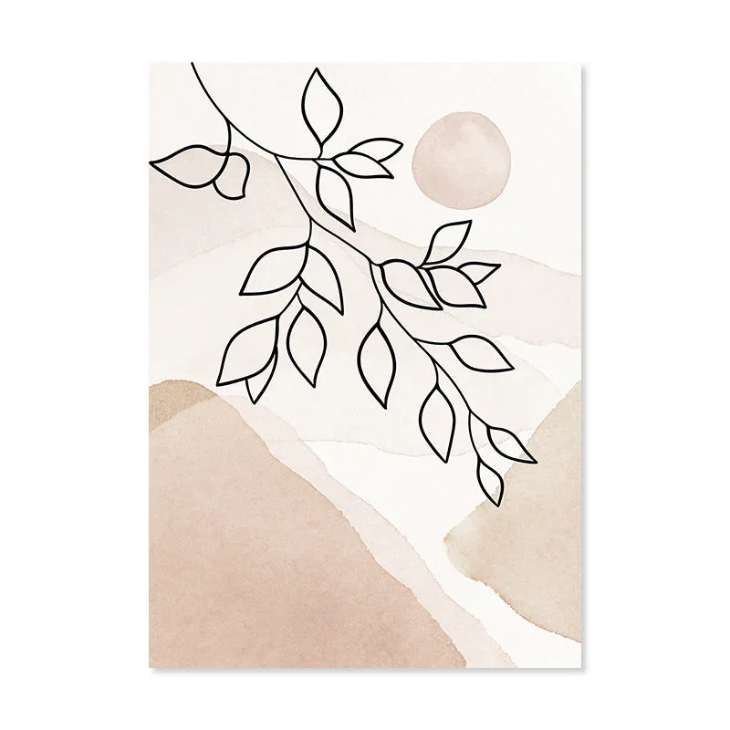 Boho Abstract Leaves Canvas Wall Art Print | Home Décor Canvas Wall Art Peaceful Pleasures Health and Wellness PICTURE 2 20x30cm Unframed