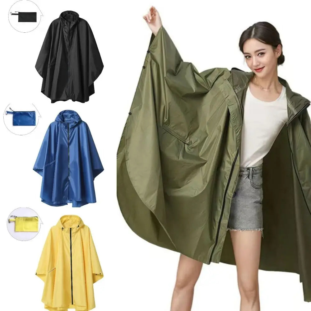New 3 in 1 Outdoor Raincoat Hooded Sleeve Multifunction Rain Poncho Waterproof Portable Outdoor Rainwear Hiking Travel Peaceful Pleasures Health and Wellness
