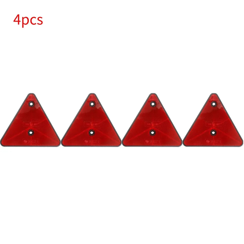 Red Triangle Reflectors for Enhanced Vehicle Safety Peaceful Pleasures Health and Wellness 4pcs