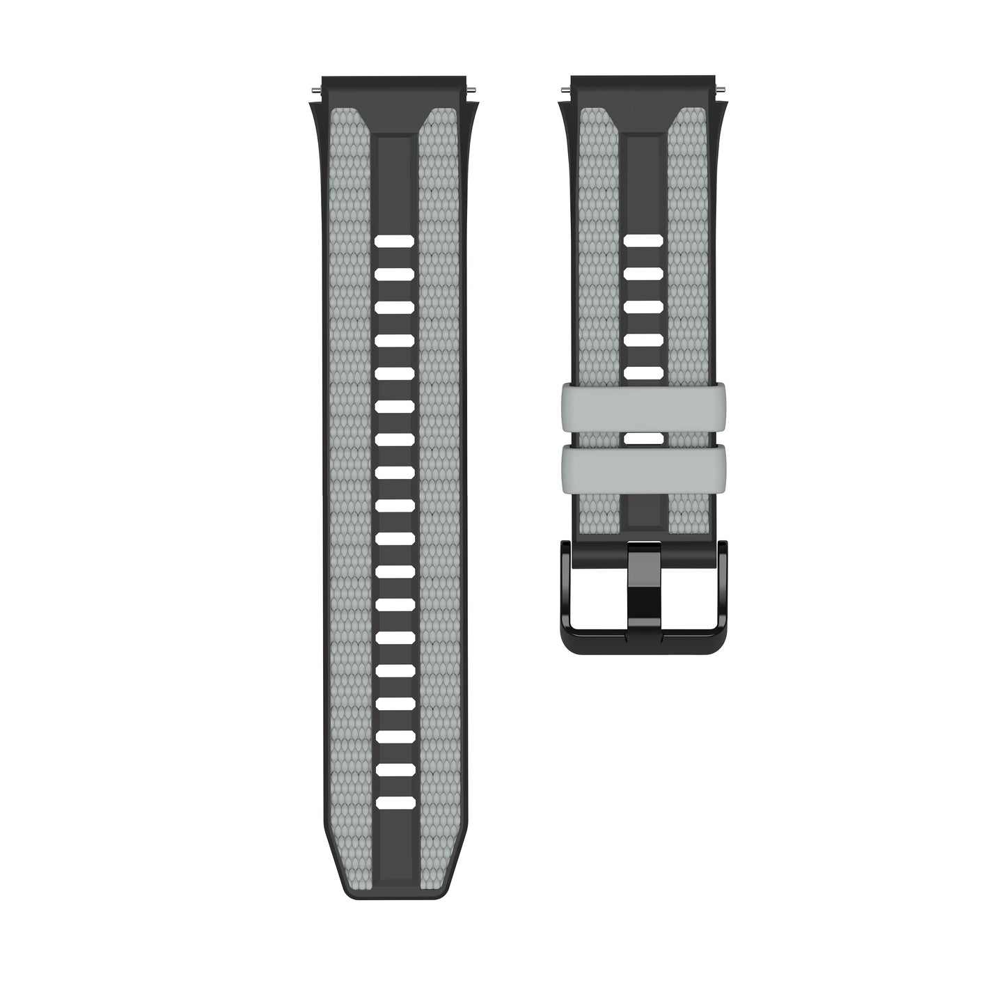 22mm Silicone Watch Band for Huawei Watch GT 6 5 4 3 2 Pro Peaceful Pleasures Health and Wellness Black Grey 22mm