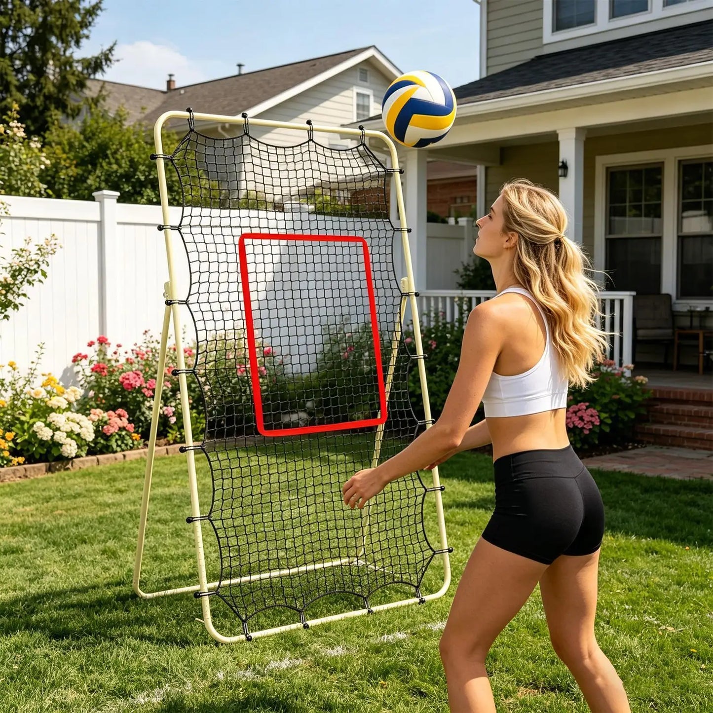 Volleyball Rebounder Net 7x4ft – Training Return Net & Target Volleyball Training Net Peaceful Pleasures Health and Wellness