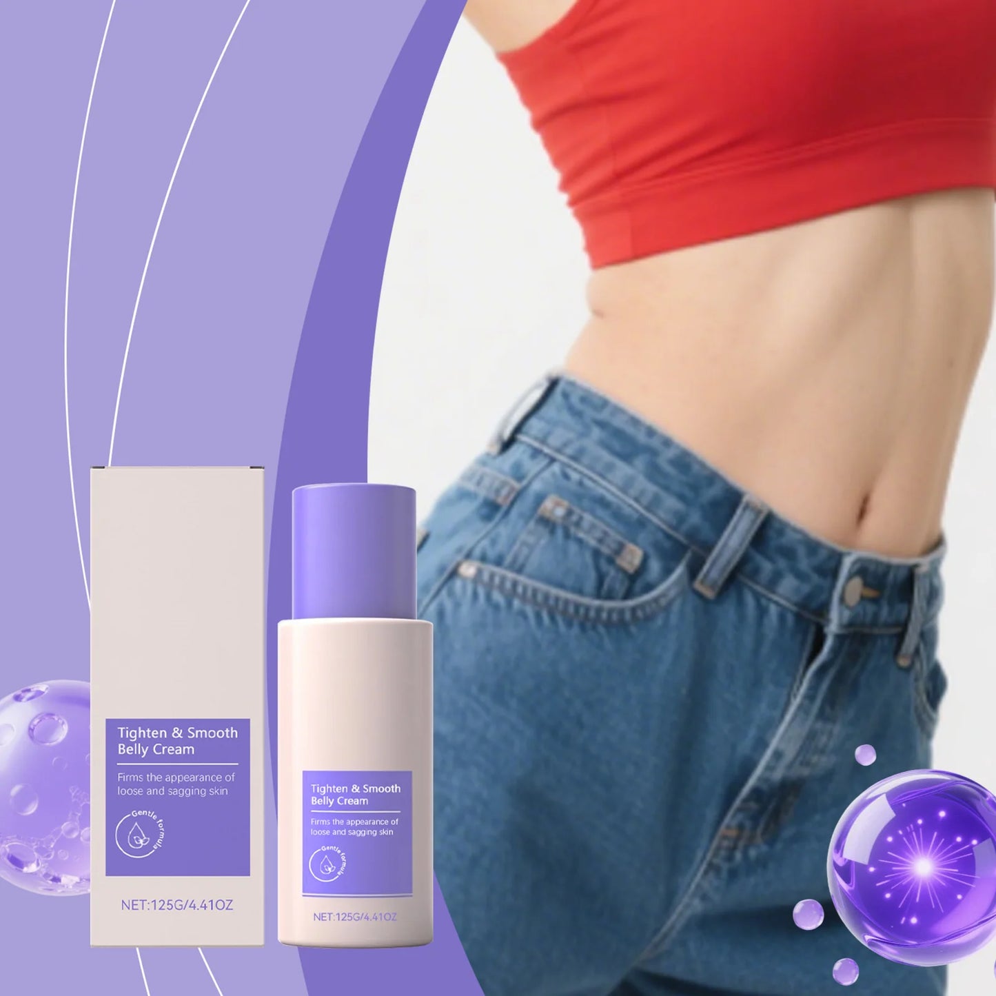 Rose Tighten Smooth Belly Cream Improve Sagging Increase Skin Elasticity Reduce Stretch Marks Relieve Drynes Body Shaping Lotion Peaceful Pleasures Health and Wellness