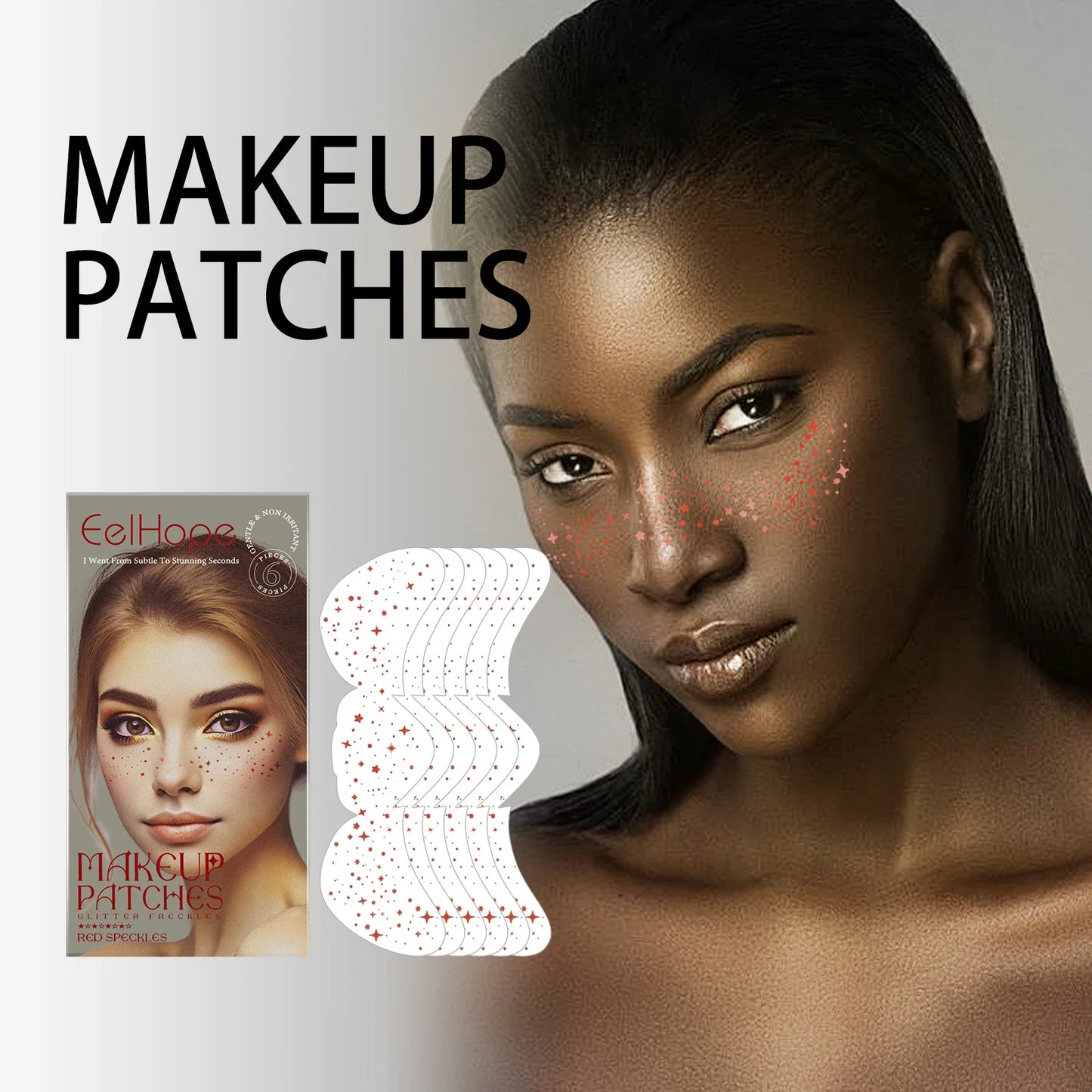 Glitter Freckle Temporary Tattoo Stickers – Metallic Star Face