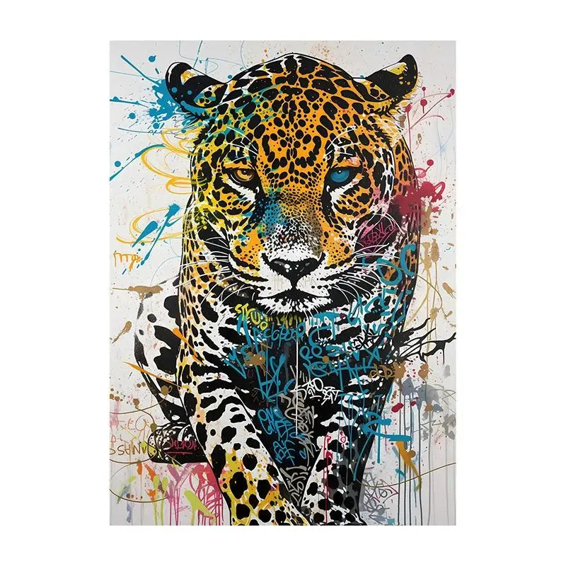 Abstract Graffiti Canvas Wall Art | Colorful Surreal Print