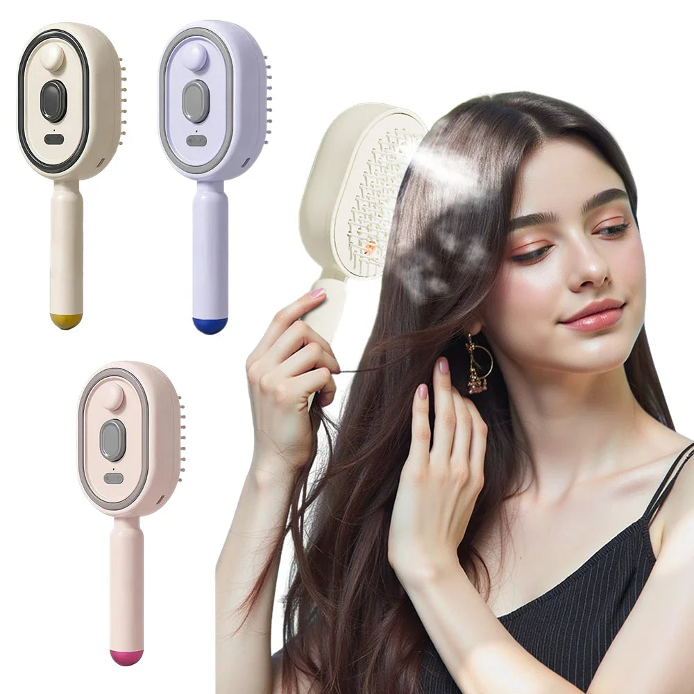 Electric Scalp Massager Comb – Spray, Vibration & Essential Oil