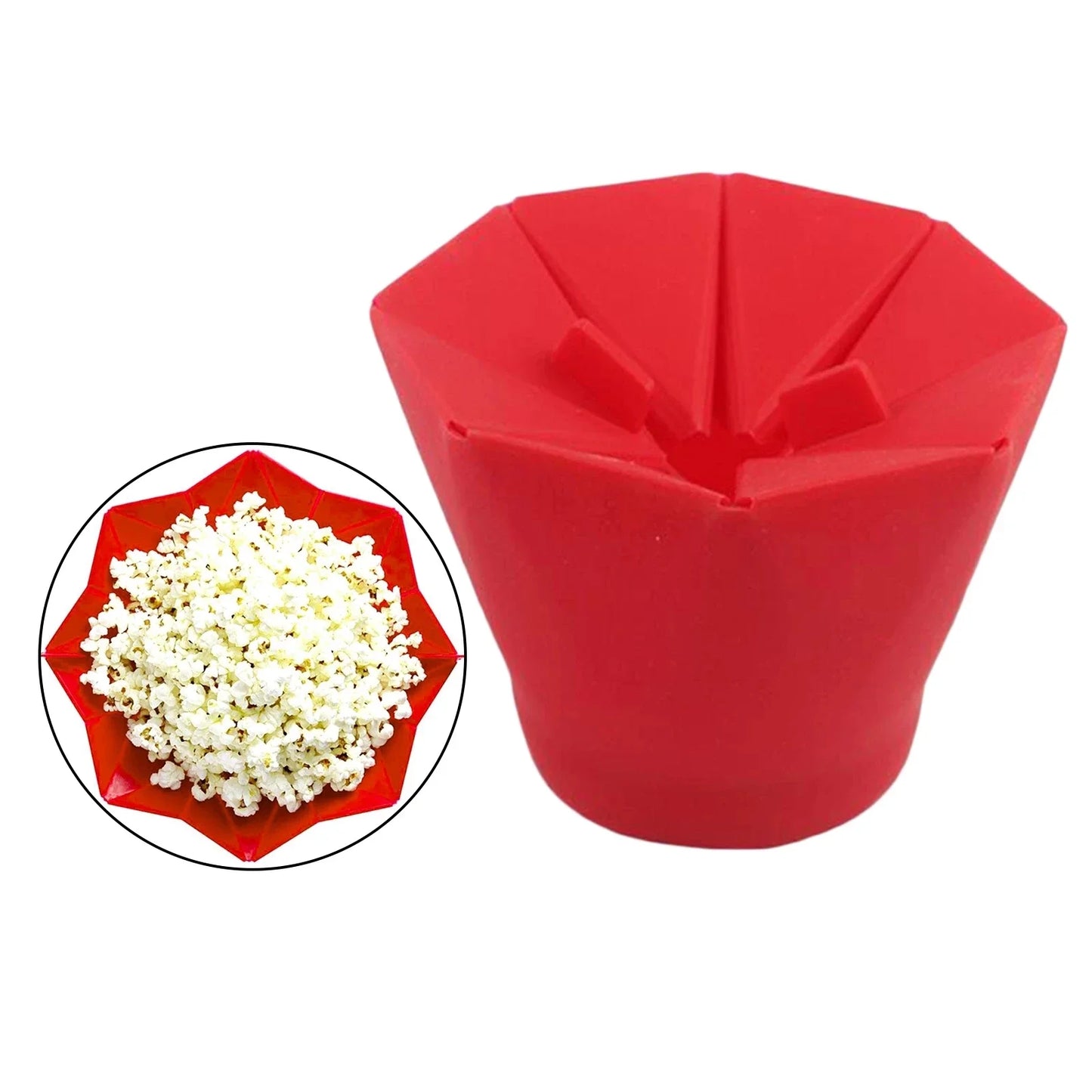 Foldable Silicone Microwave Popcorn Bowl Maker – Collapsible DIY Popcorn Bucket