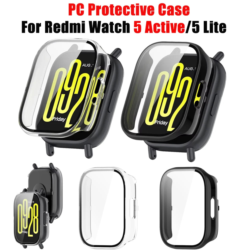 PC Case & Glass Screen Protector for Redmi Watch 5 Active/Lite